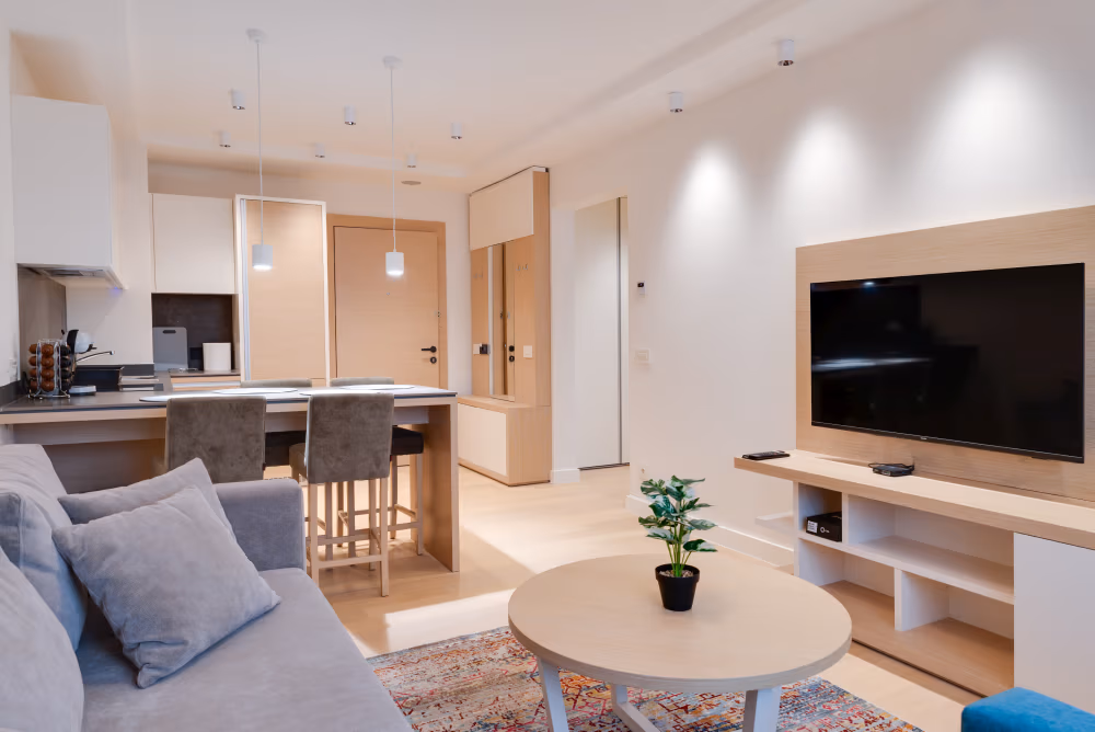 Spavaća soba apartmana sa udobnim krevetom